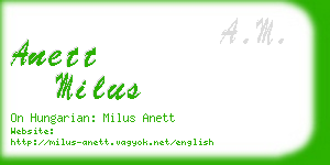 anett milus business card